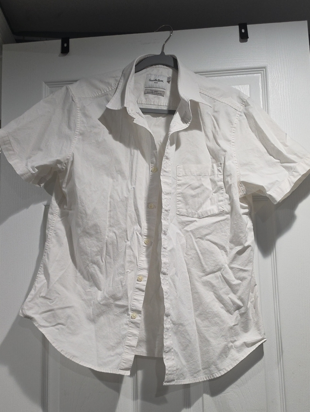 Goodfellow & Co White Short-Sleeve Cotton Button-Down Shirt